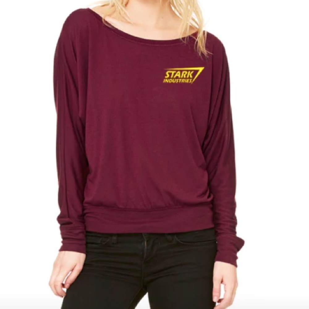 Hero Within Marvel IRON MAN Stark Industries FLOWY LONG SLEEVE SHIRT L